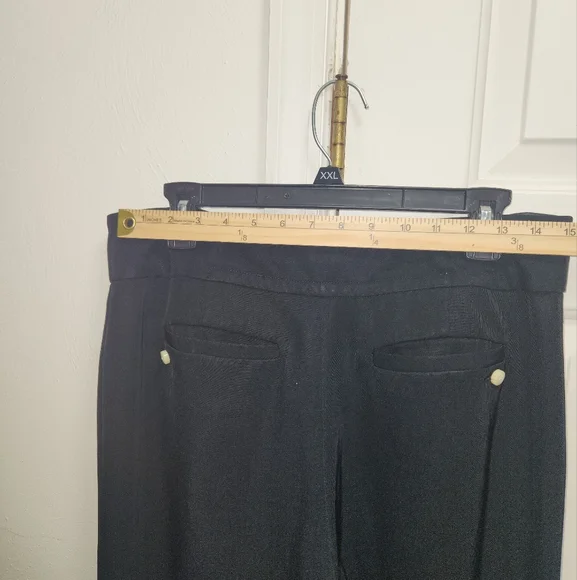 Anthropologie LEIFSDOTTIR Black Wide-Leg Pants with Button Detail SIZE 12 - Picture 7 of 9